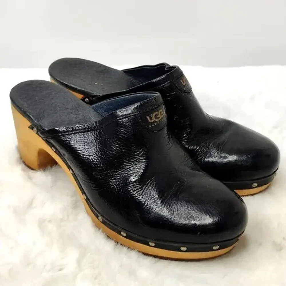 Vintage Black Ugg Clogs Size US 8